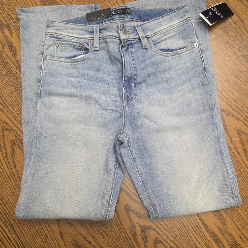 Ralph Lauren Women's Light High Rise Blue Boot Cut Jeans NWT - ALTERED - Picture 1 of 4